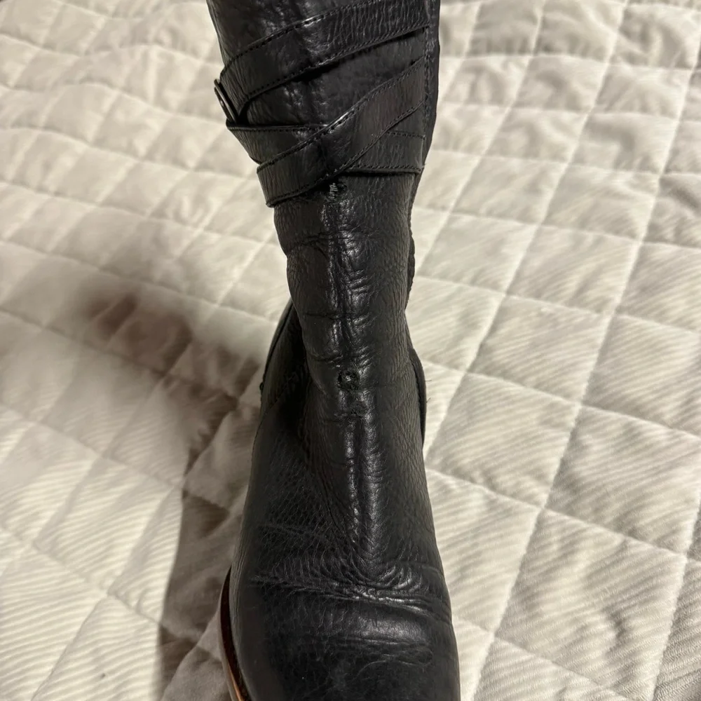 UGG 5454 Caroline Mid Calf Leather Heel Boot, Size 7.5 7 1/2 Black - Picture 16 of 16